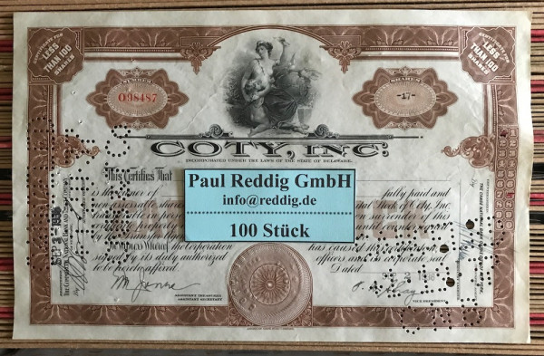 100x Coty Inc. (<100 Shares) 1930er