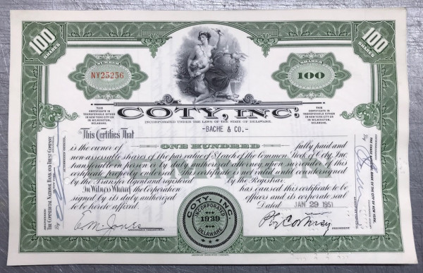 100x Coty Inc. (100 Shares) 1950er
