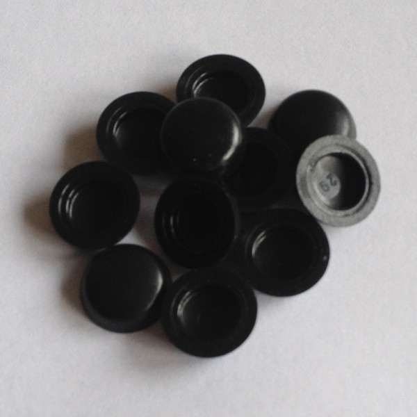 150 schwarze Kunststoff Abdeckkappen für LiKo-Schrauben