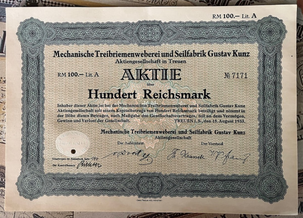 50x Mechanische Treibriemenweberei &amp; Seilfabrik - 100RM - 1933