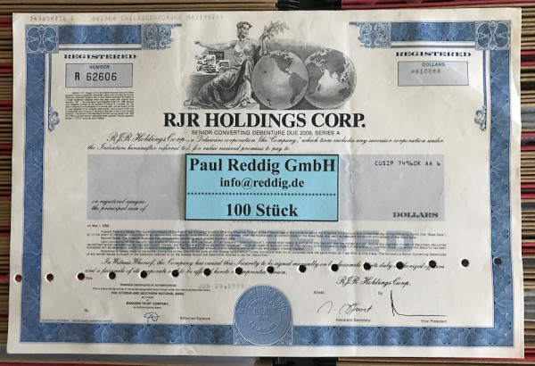 100x RJR Holdings Corp. (diverse Dollar) 1980er