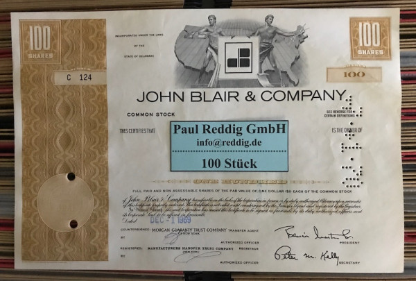 100x John Blair & Company (100 Shares) Karte