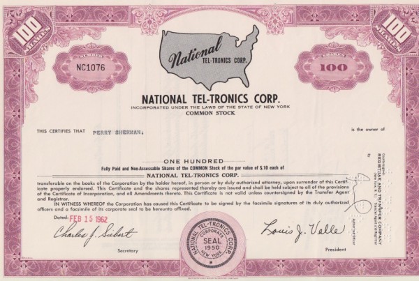 10x National Tel-Tronics Corporation