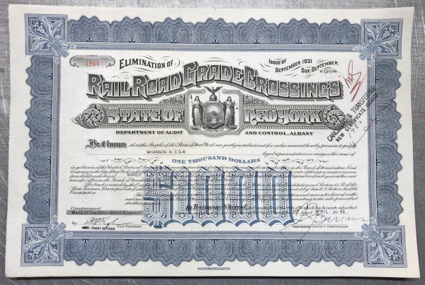 50x Railroad Grade Crossings (I) $1.000 Issue 1931