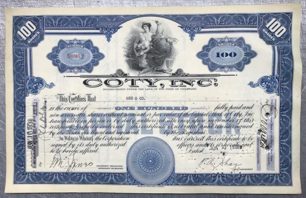 100x Coty Inc. (100 Shares) 1930er