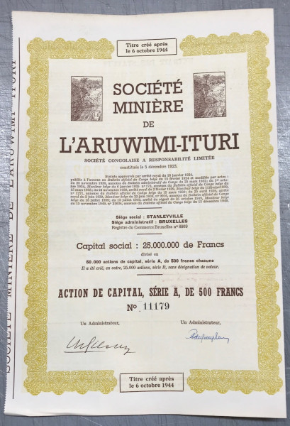 25x Société Miniére de L&#039;Aruwimi-Ituri 1949