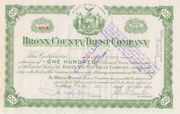 10x Bronx County Trust Company