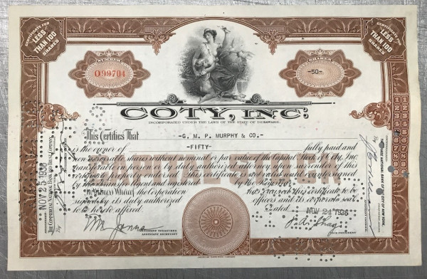 100x Coty Inc. (<100 Shares) 1930er