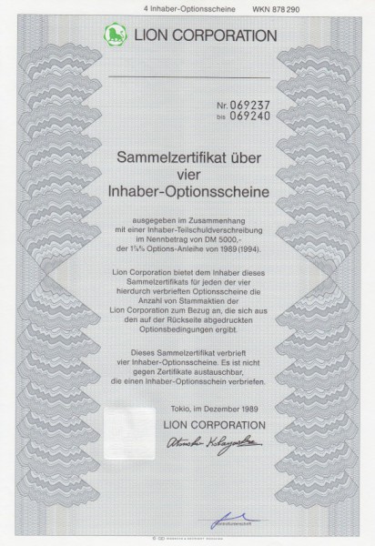 20x Lion Corporation Optionsscheine