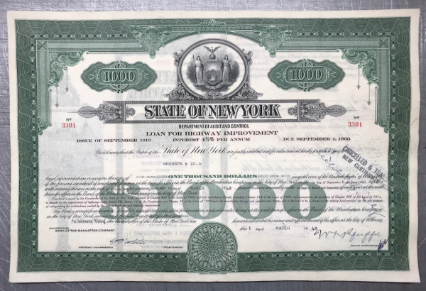 50x Highway Improvement Typ 2 - $1.000 Issue 1913