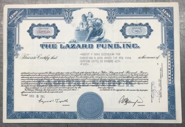 100x Lazard Fund Inc. (&lt;100 Shares) 1960er