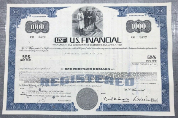 100x USF U.S. Financial (1000 Dollar) 1970er