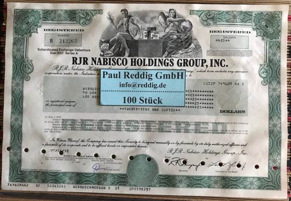 100x RJR Nabisco Holdings Group Inc. (diverse Dollar) 1990er