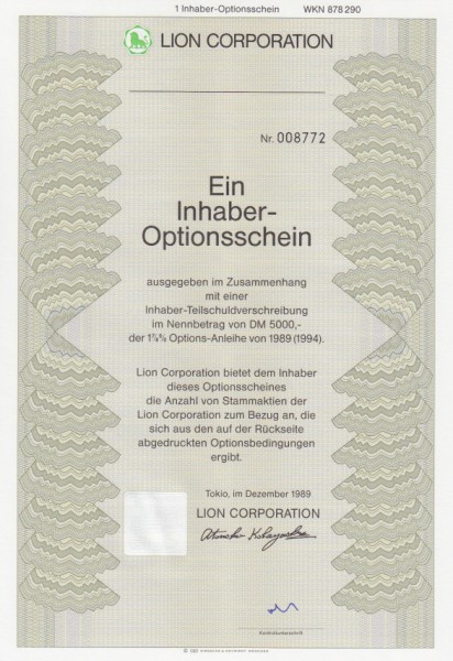 20x Lion Corporation Optionsscheine