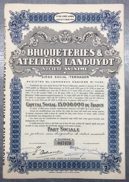 30x Briqueteries & Ateliers Landuydt 1949