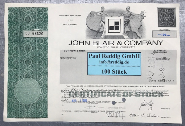 100x John Blair & Company (diverse Shares) Karte
