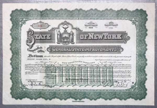 50x General State Improvements $1.000 Issue 1926