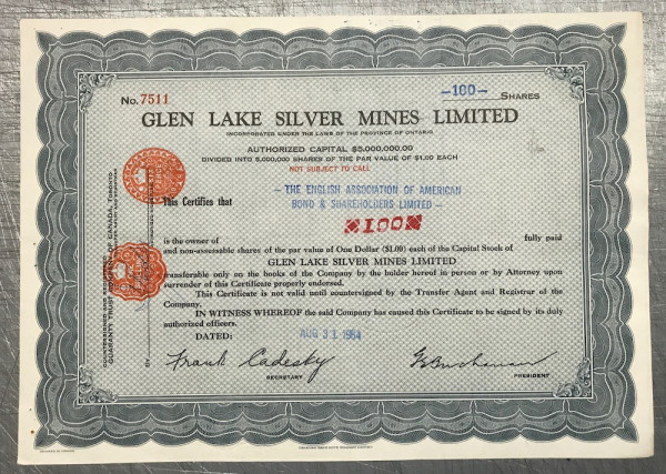 Glen Lake Silver Mines