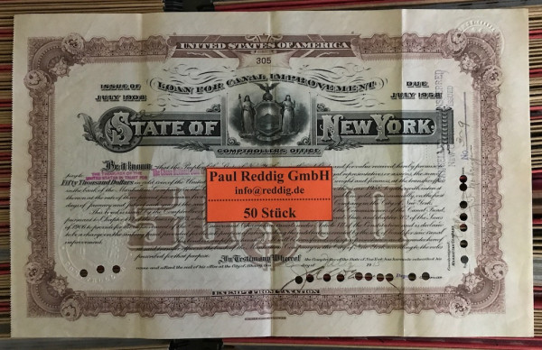 50x Canal Improvement $50.000 Issue 1908