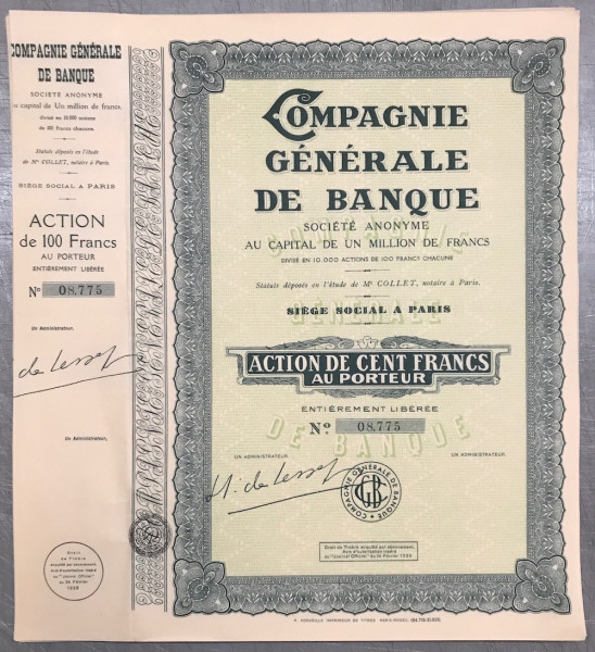 25x Compagnie Generale de Banque Societe Anonyme